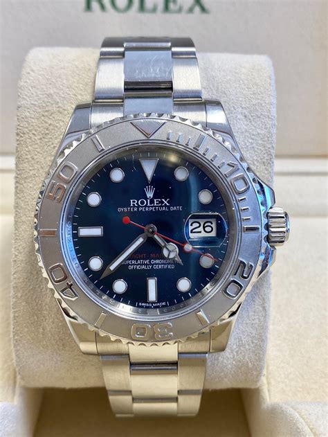 blue face yachtmaster rolex|Rolex yachtmaster blue dial 40mm.